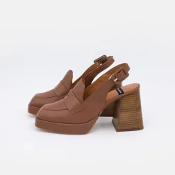 ANGEL ALARCON Tadla - Mocasin Destalonado De Tacon Alto Y Ancho Y Plataforma Para Mujer Outlet