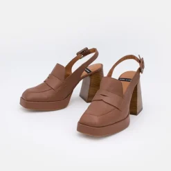 ANGEL ALARCON Tadla - Mocasin Destalonado De Tacon Alto Y Ancho Y Plataforma Para Mujer Outlet