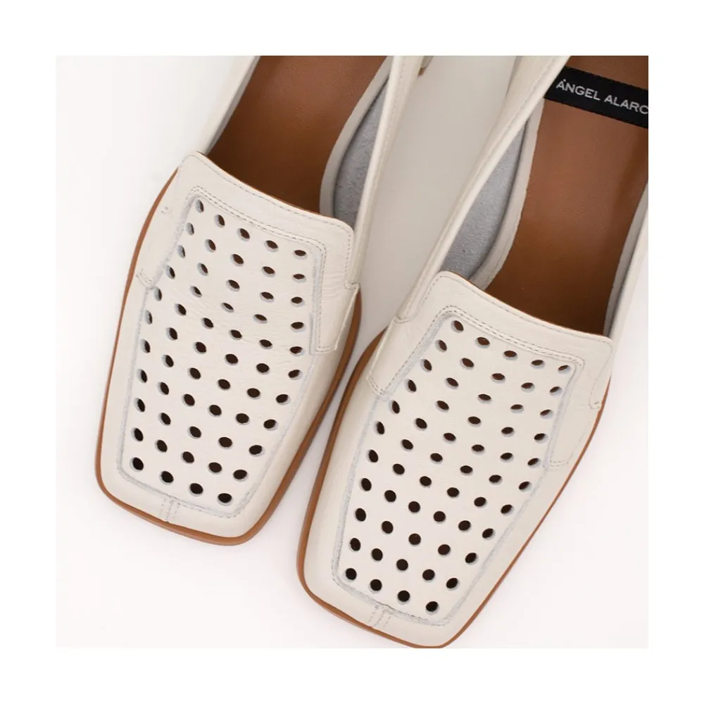 ANGEL ALARCON Tatum - Mocasin De Piel De Verano Con Tacon Sale