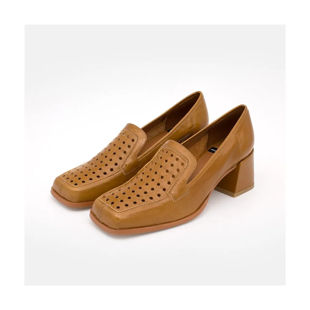 ANGEL ALARCON Tatum - Mocasin De Piel De Verano Con Tacon