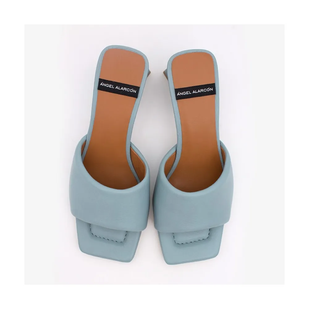 ANGEL ALARCON Veruca - Mule Acolchado Con Tacon De Diseno Moderno Outlet