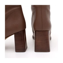 ANGEL ALARCON Xaya - Botin De Piel Con Tacon Alto De Puntera Redonda Clearance
