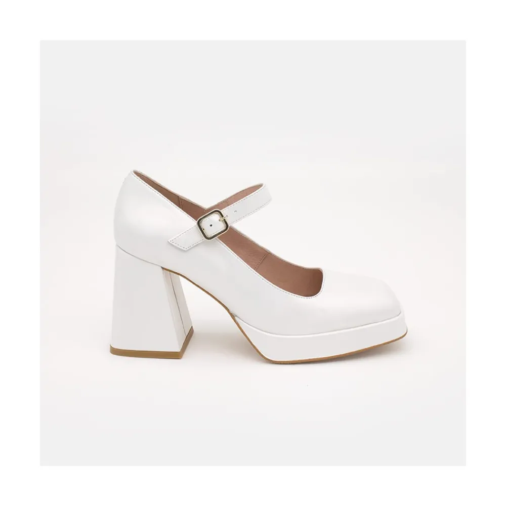 ANGEL ALARCON Zakia - Zapatos De Novia Diferentes, Mary Jane Con Tacon Ancho Y Plataforma Best